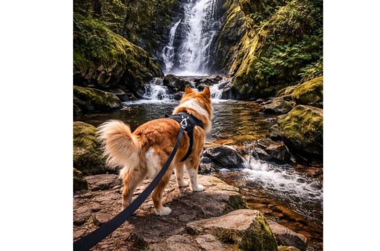 Dog-friendly Ambleside Stock Ghyll Force waterfall woodland Lake District