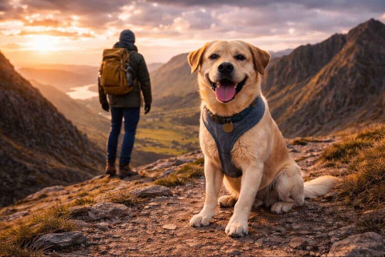 Dog-friendly hiking UK mountain trail dramatic views adventure walkingDog-friendly hiking UK mountain trail dramatic views adventure walking