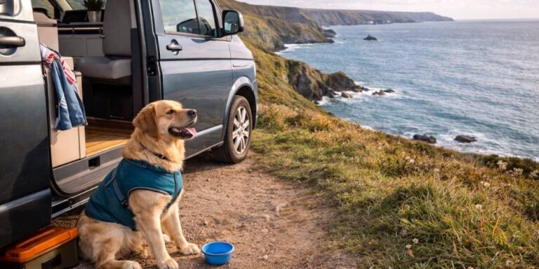Dog-friendly campervan holiday UK scenic viewpoint touring motorhome adventure