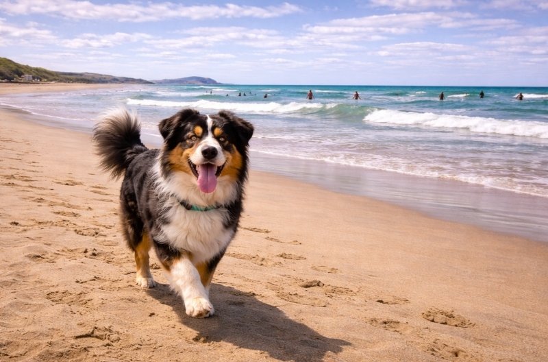 Dog-friendly Newquay Fistral Beach surfing waves Cornwall