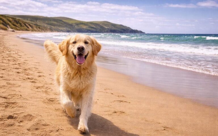 Dog-friendly North Devon Woolacombe Beach golden sand coastal headland
