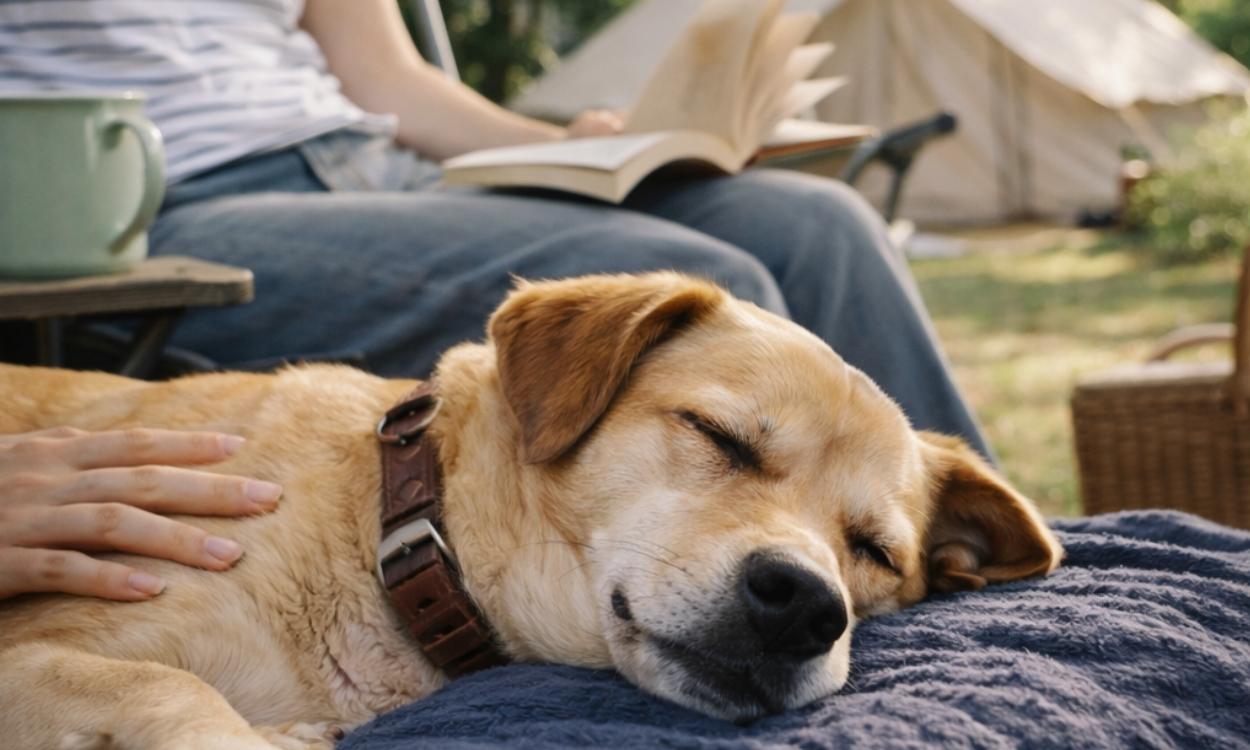 Anxious dog travelling peaceful holiday calm setting nervous dog relaxed