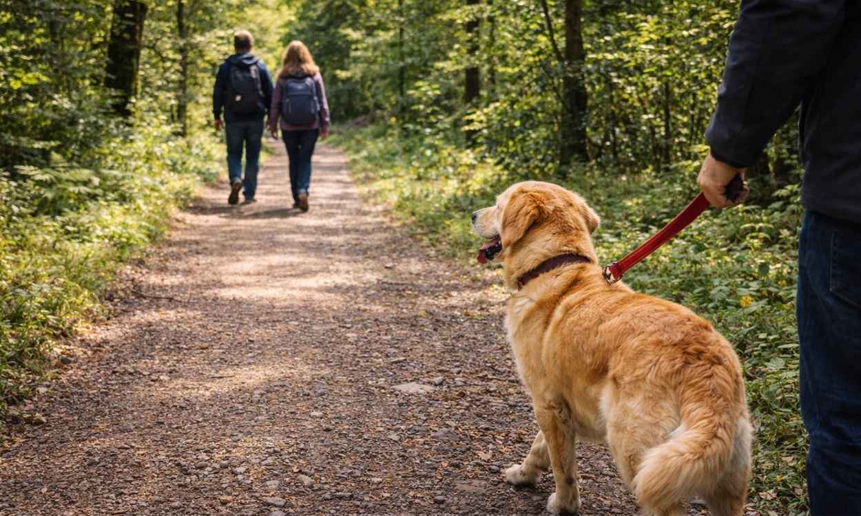 Reactive dog travelling quiet walk management calm holiday dog reactive