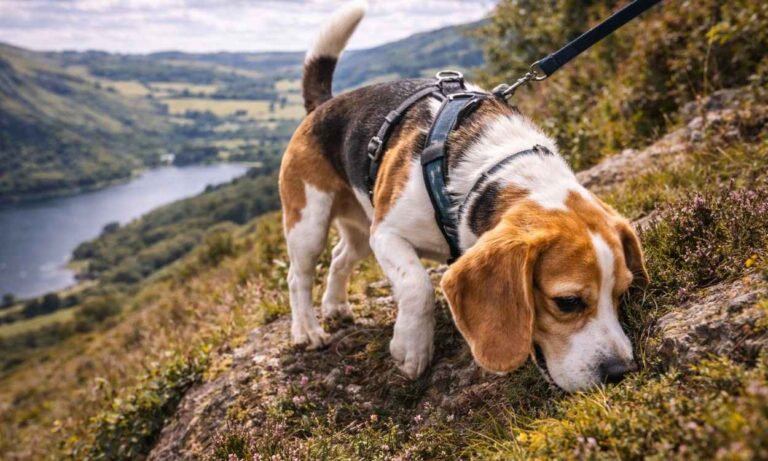 Beagle travelling holiday exploring scent hound nose working friendly breed
